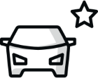 Icon eines Autos von vorne mit Stern
